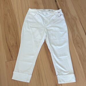 NWT J. Jill White High-Rise Cropped Jeans for Women - 14